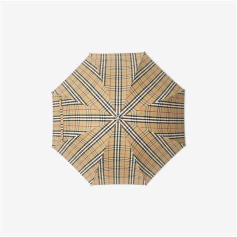 Check Nylon Umbrella in Archive beige 